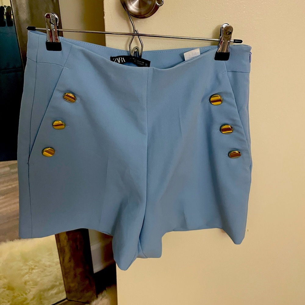 Zara women’s size medium blue sailor style shorts